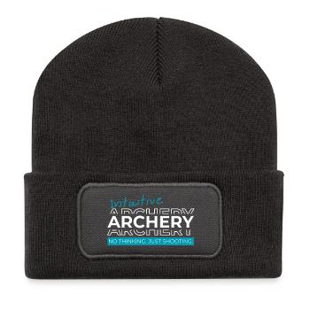 Intuitives Bogenschießen – Just Feel and Shoot - Recycelte Patch Beanie - Dunkelgrau - Vorne