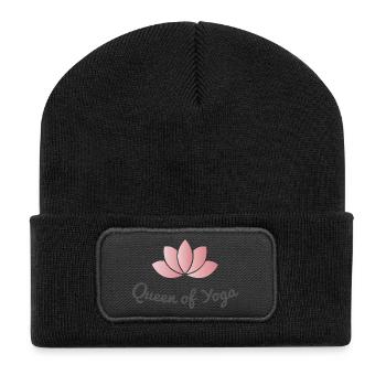 yoga - Recycelte Patch Beanie - Schwarz - Vorne