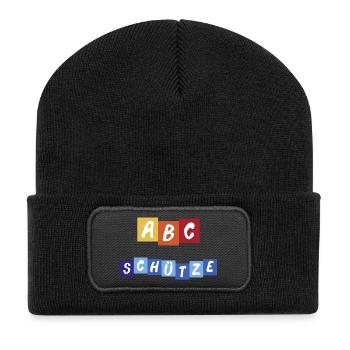 ABC Schütze - Recycelte Patch Beanie - Schwarz - Vorne