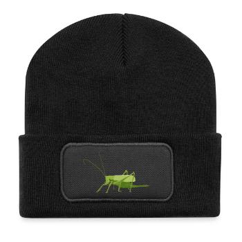 Heuschrecke - Recycelte Patch Beanie - Schwarz - Vorne