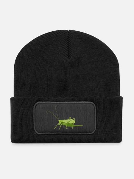 Heuschrecke - Recycelte Patch Beanie - Schwarz