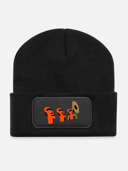 sousaphone rapa nui - Beanie recyclé à patch - noir