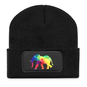 Éléphant coloré - Beanie recyclé à patch - noir - Devant