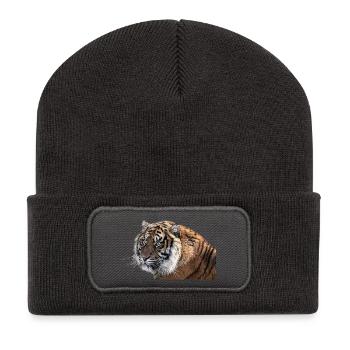 Bengal tiger - Recycled Patch Beanie - dark grey - Front