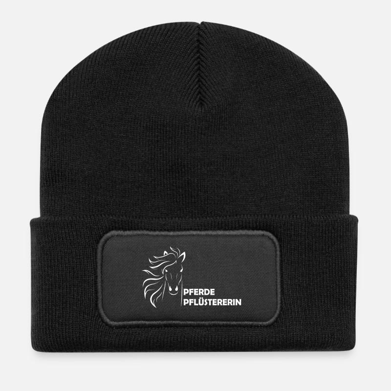 Pferd - Recycelte Patch Beanie - Schwarz