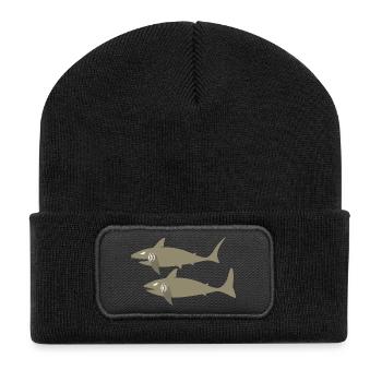 shark6 - Beanie recyclé à patch - noir - Devant