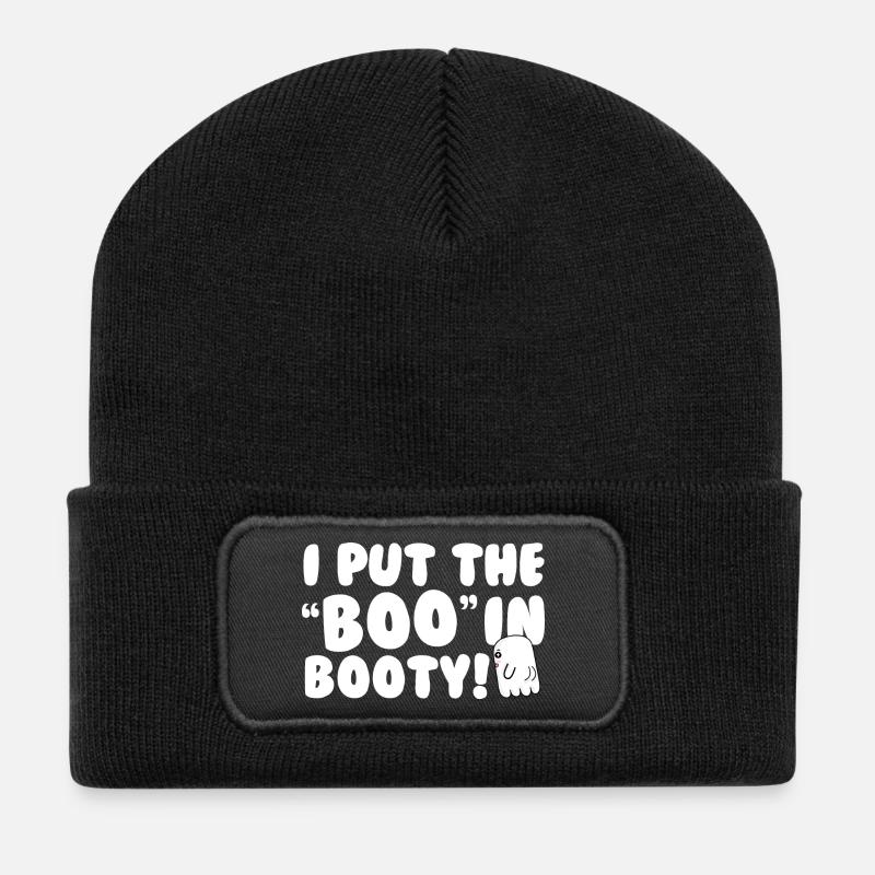 88 halloween booty Boo Shirt - Recycled Patch Beanie - black
