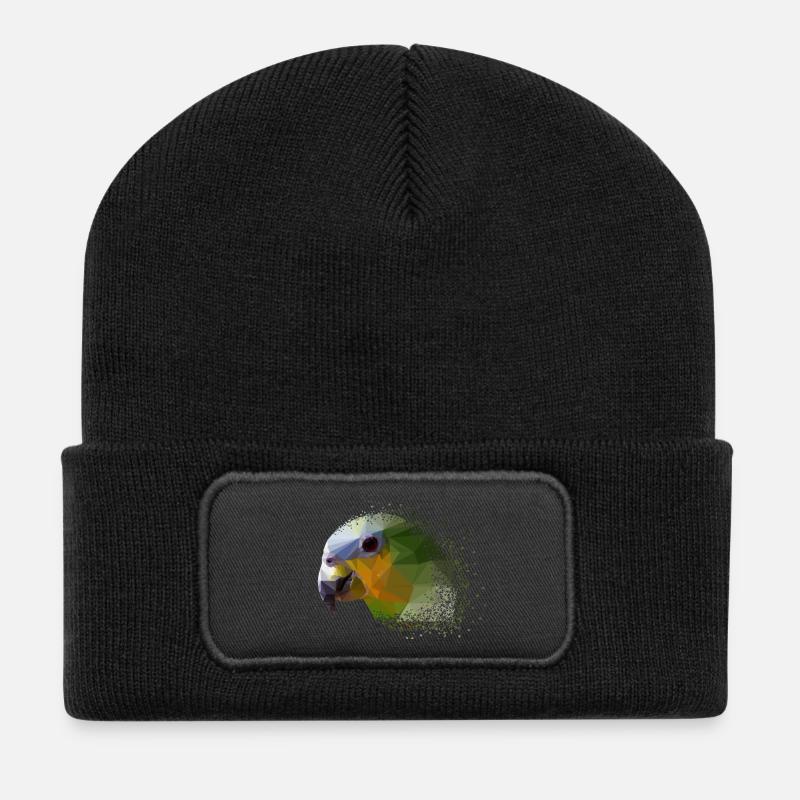 Papagei - Recycelte Patch Beanie - Schwarz