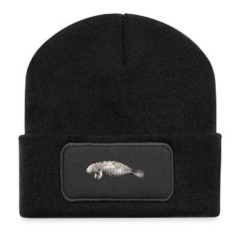 Manati - Manatee - Lamantin - Beanie recyclé à patch - noir - Devant
