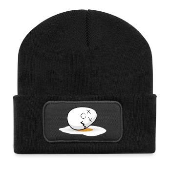 Frohe Ostern Osterei - Recycelte Patch Beanie - Schwarz - Vorne