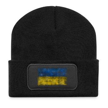 Ukraine - Recycelte Patch Beanie - Schwarz - Vorne