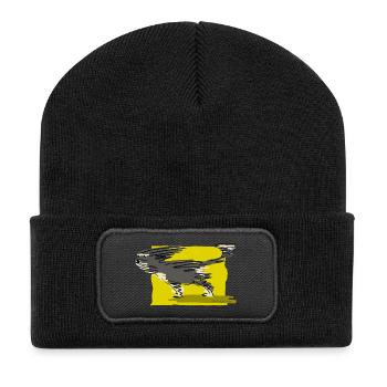 Gegenwind - Recycelte Patch Beanie - Schwarz - Vorne