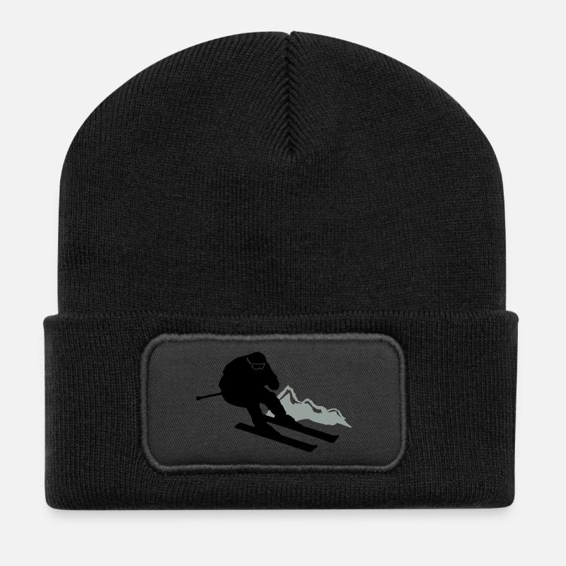 skier ski - Recycelte Patch Beanie - Schwarz