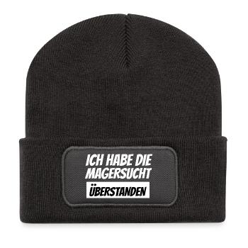 ich habe die Magersucht überstanden - Recycelte Patch Beanie - Dunkelgrau - Vorne