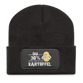 gènes de pomme de terre - Beanie recyclé à patch - charbon - Devant