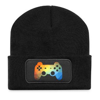 Contrôleur de jeu coloré - Beanie recyclé à patch - noir - Devant