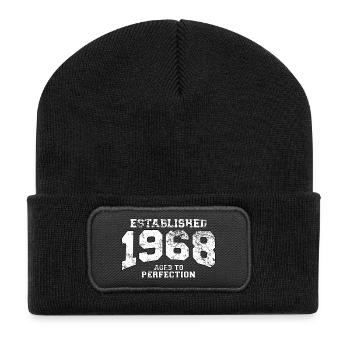 established 1968 - aged to perfection (uk) - Recycled Patch Beanie - black - Front
