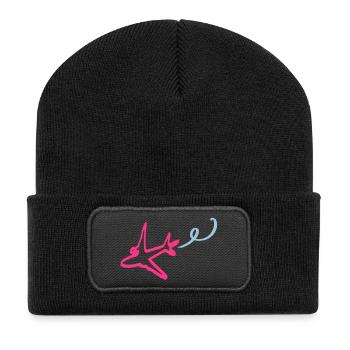 aviation_airplane - Recycelte Patch Beanie - Schwarz - Vorne