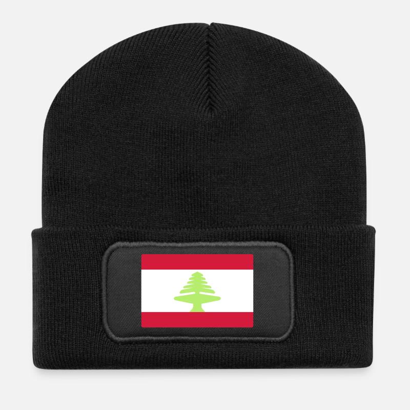 Lebanon T-shirt flagge Flag - Recycelte Patch Beanie - Schwarz
