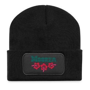 Moorea Hibiscus - Beanie recyclé à patch - noir - Devant