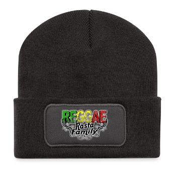 reggae rasta family - Beanie recyclé à patch - charbon - Devant