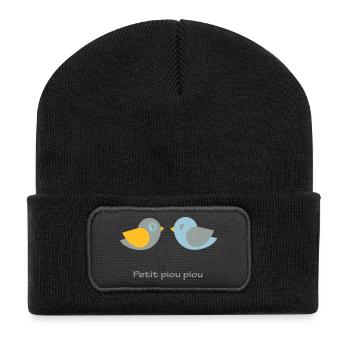 petit piou piou bébé - Recycled Patch Beanie - black - Front