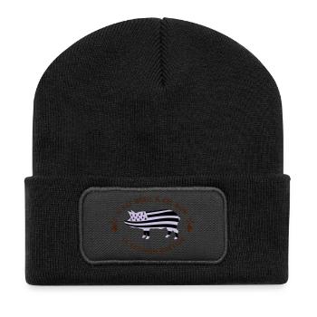 BRETAGNE - GWENN HA DU - COCHON BRETON - Beanie recyclé à patch - noir - Devant