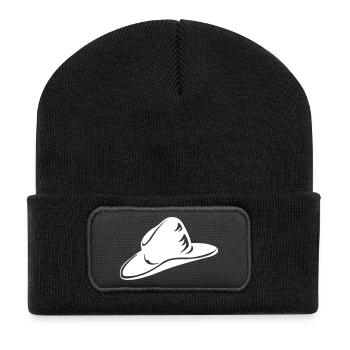 Un chapeau blanc - Beanie recyclé à patch - noir - Devant