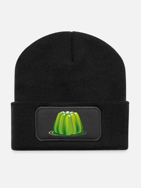 green jelly dessert - Recycled Patch Beanie - black