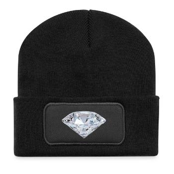 Diamant - Recycelte Patch Beanie - Schwarz - Vorne