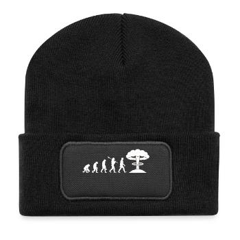 Evolution-Atombombe - Recycelte Patch Beanie - Schwarz - Vorne