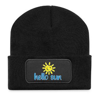 sun 01 - Recycelte Patch Beanie - Schwarz - Vorne