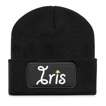 Iris - Beanie recyclé à patch - noir - Devant