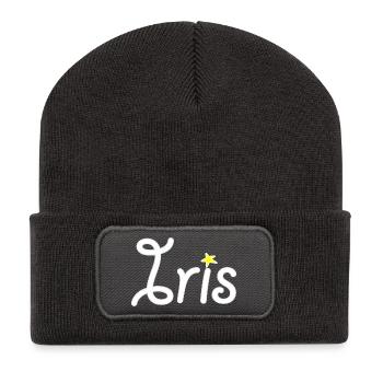 Iris - Recycelte Patch Beanie - Dunkelgrau - Vorne