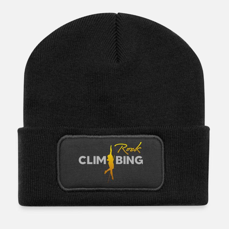 FELSKLETTERN - Recycelte Patch Beanie - Schwarz