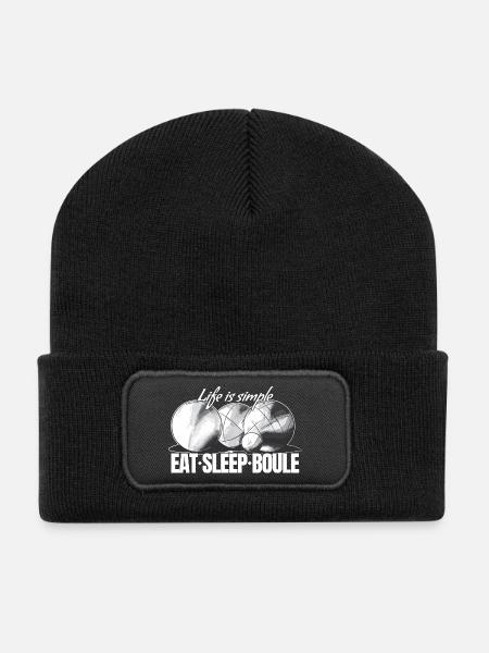 Boules balls for boules and petanque players - Recycled Patch Beanie - black