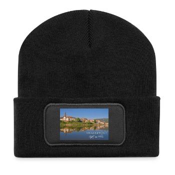 Neckargemünd - Stadt am Fluss - Recycelte Patch Beanie - Schwarz - Vorne
