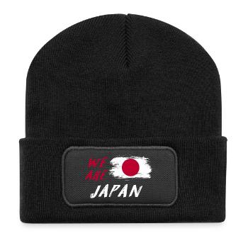 Wir sind Japan Flaggen Design - Recycelte Patch Beanie - Schwarz - Vorne
