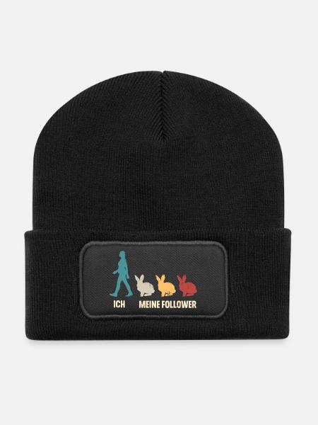 Ich Meine Follower Hasen Kaninchen - Recycelte Patch Beanie - Schwarz
