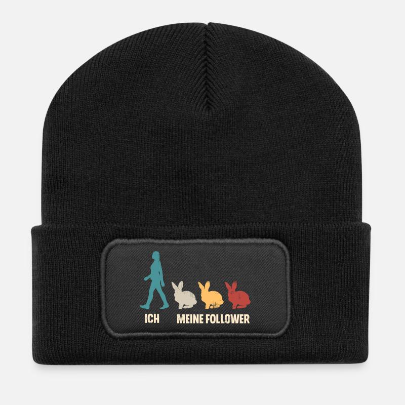 Ich Meine Follower Hasen Kaninchen - Recycelte Patch Beanie - Schwarz