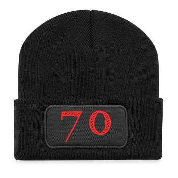 70 YEARS. 70th ANNIVERSARY. ANNIVERSARY 70 YEARS. 70 - Recycled Patch Beanie - black - Front