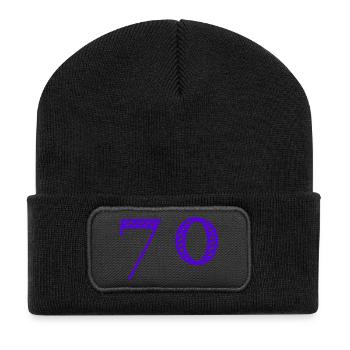 70 YEARS. 70TH ANNIVERSARY. BIRTHDAY 70 YEARS. 70 - Recycled Patch Beanie - black - Front