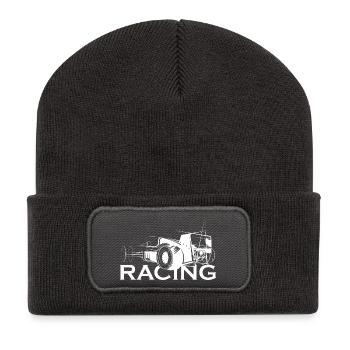 Illustration de voiture de course icône logo icône graphique - Beanie recyclé à patch - charbon - Devant