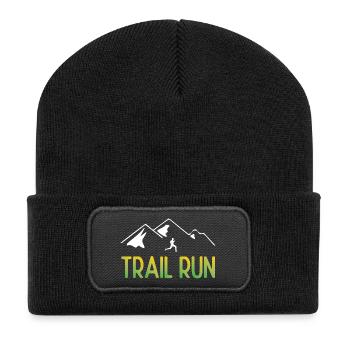 Trailrun - Recycelte Patch Beanie - Schwarz - Vorne