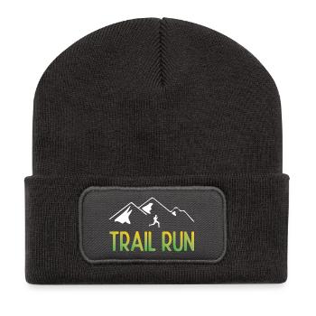 Course de sentier - Beanie recyclé à patch - charbon - Devant