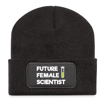 Zukünftige Wissenschaftlerin - Recycelte Patch Beanie - Dunkelgrau - Vorne