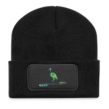 Celtic Heron - Recycled Patch Beanie - black - Front
