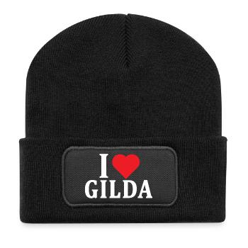 T-Shirt Ich liebe Gilda T-Shirt Geschenkidee - Recycelte Patch Beanie - Schwarz - Vorne