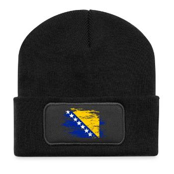 Drapeau bosnien utilisé - Beanie recyclé à patch - noir - Devant