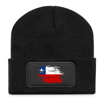 Drapeau chilien utilisé - Beanie recyclé à patch - noir - Devant